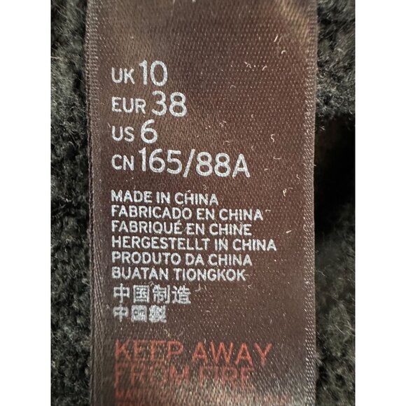 Topshop Black Button-Front Cardigan Acrylic Blend Nubby Sweater Size US 6 UK 10 - Picture 3 of 16